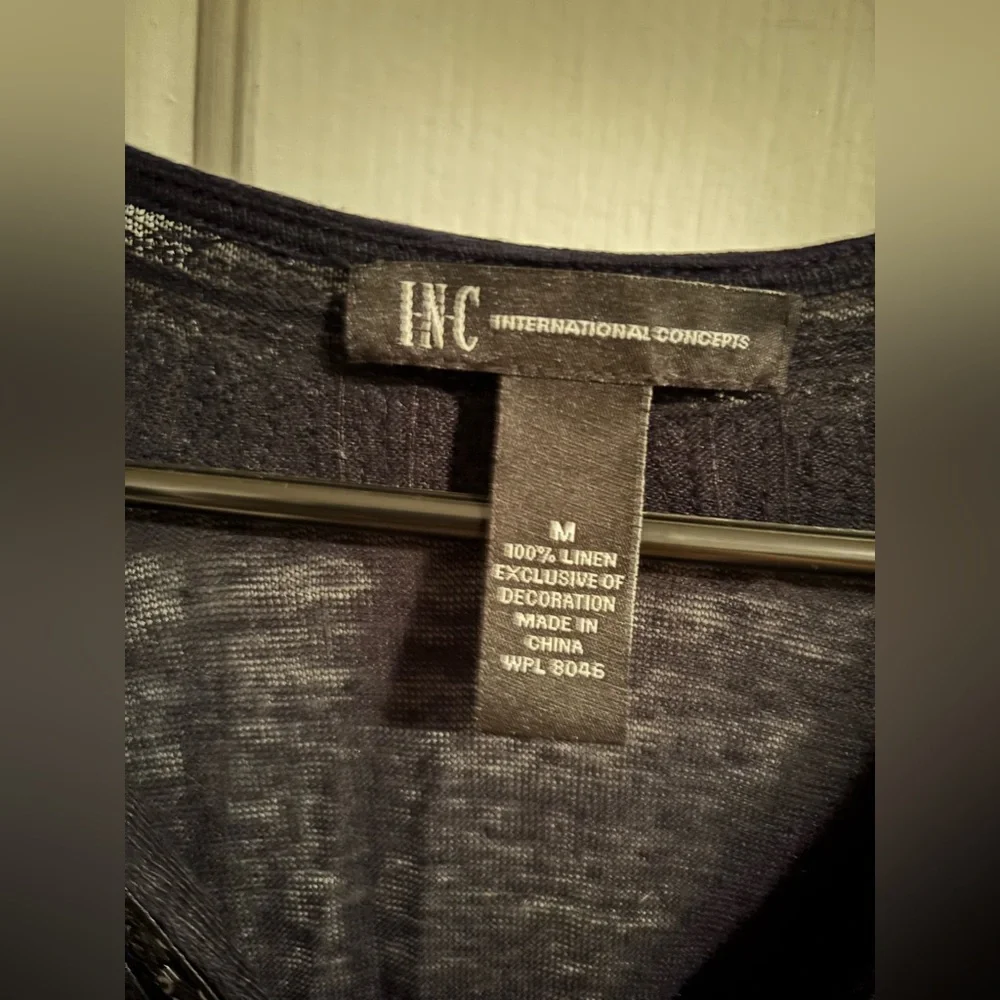 *SOLD on Vinted* INC. International Concepts Black Beaded Long Sleeve Top - Picture 2 of 2